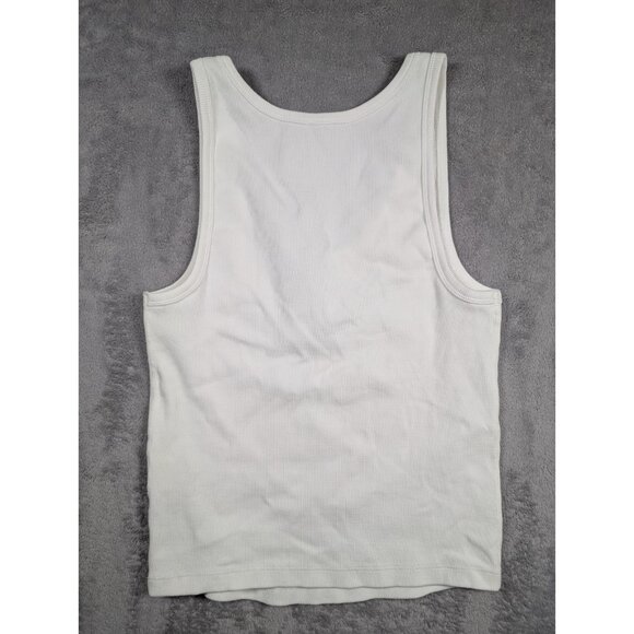 Faherty Womens Ribbed Tank Top Size Medium White The Sunwashed Collection Boho - Picture 6 of 6